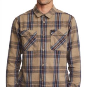 Men’s RVCA Reverberation Flannel Shirt in Wood
